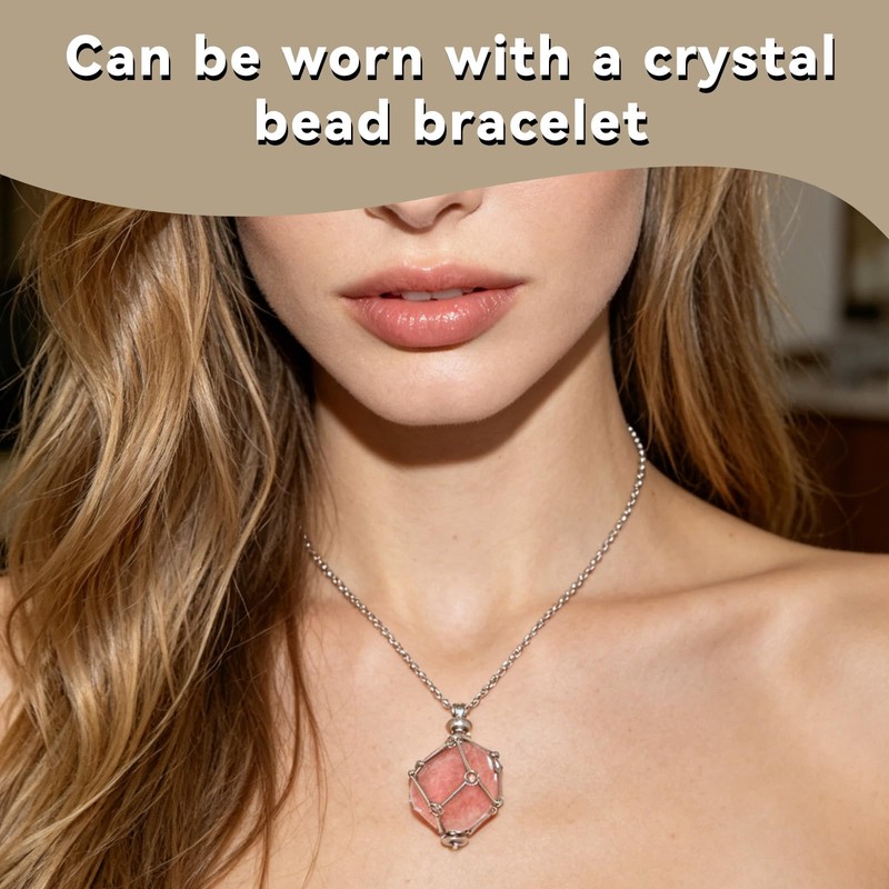 3 PCS Crystal Cage Necklace, Necklace Holder, Crystal Holder Cage,