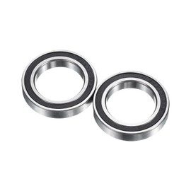 sourcing map 2pcs 24377-2RS Deep Groove Ball Bearings 24x37x7mm Chrome Steel Bearing Double Rubber Shielded Precision Bearings, P6 (ABEC 3)