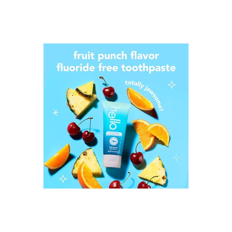 Hello Smiling Shark and Fresh Watermelon Fluoride Free Kids Toothpaste