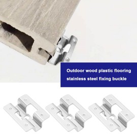 LT Easiyl Pack of 100 Stainless Steel Patio Clips Composite Decking Clips Hidden Spacer Clips with 100 Screws for WPC/BPC Bamboo Wood Floor Fastener