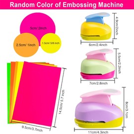 3 Pack Circle Punch, Circle Cutters for Crafting, 8mm 15mm 25mm, DIY Embossing Punches, Scrapbooking Machine, Paper Cutting Hole Punch, Rounder Cutter (Random Color)