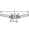 Stainless Steel Flag Pole Cleat Rounded - 150mm - A4