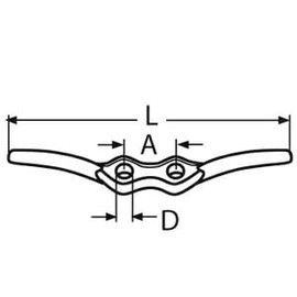 Stainless Steel Flag Pole Cleat Rounded - 150mm - A4 (Marine Grade) Stainless - 1 Pack
