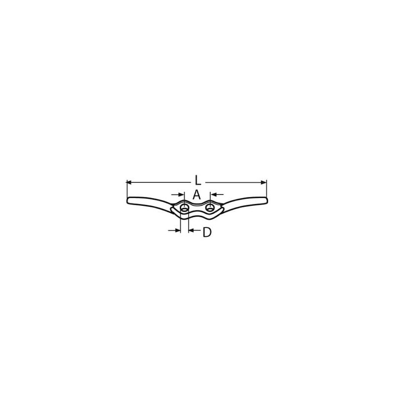 Stainless Steel Flag Pole Cleat Rounded - 150mm - A4