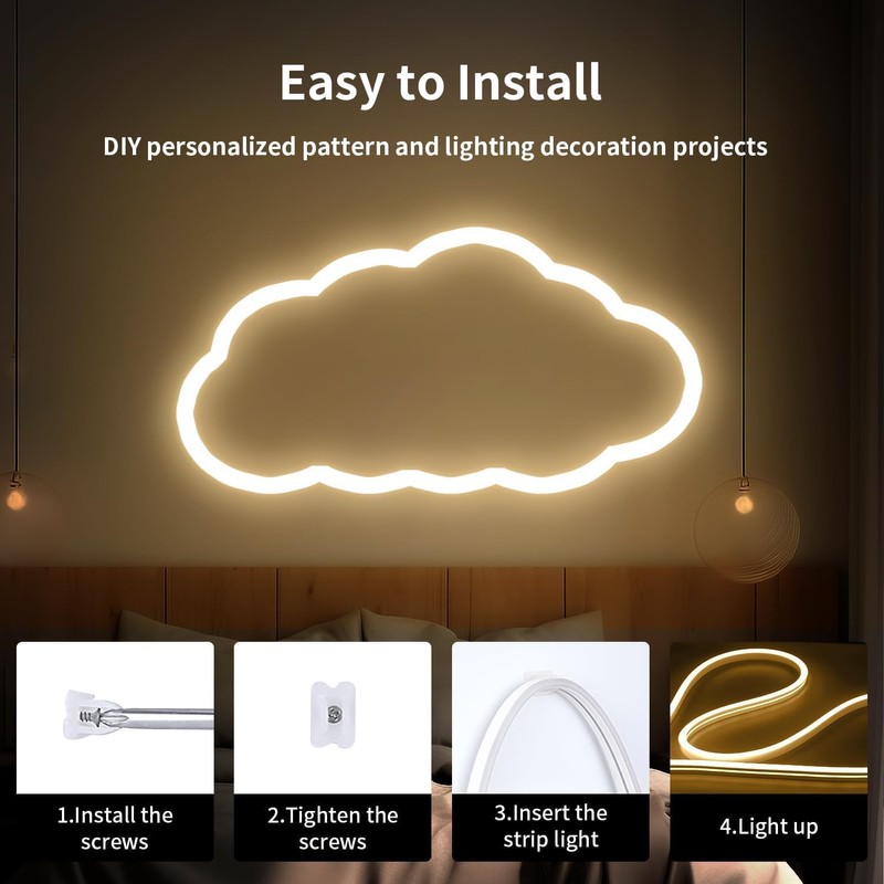 iNextStation LED Strip Lights Warm White, 12V 16.4ft 5m Neon