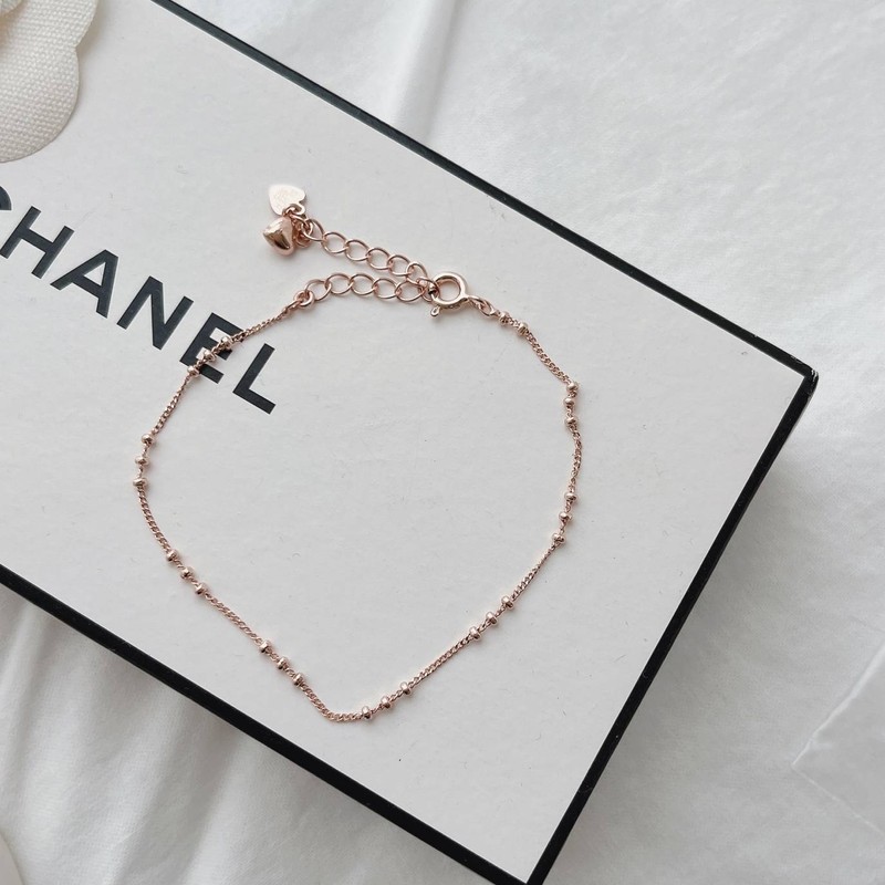 Silver 925 Bracelet 18k Mini Ball Point Silver Ball Chain