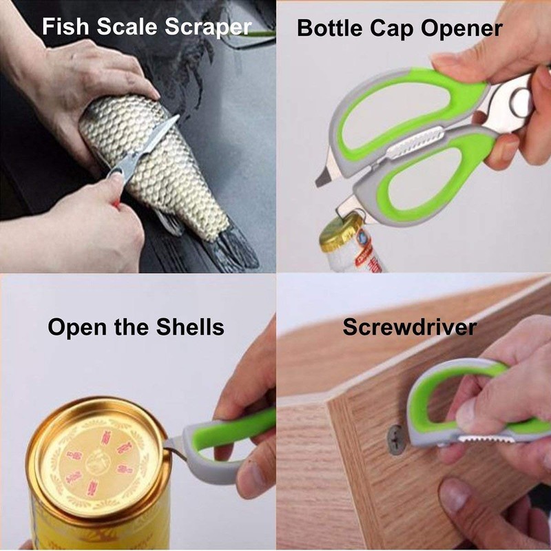 Kitchen Scissors, Professional Sturdy Stainless Steel Multipurpose Food Scissors with