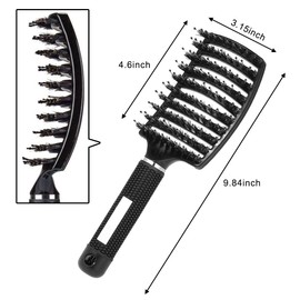 Hair Brush, Boar Bristle Hair Brush, Can Distribute Hair Oil, Smooths Frizz, Breathable and Accelerate Drying (Pack of 2)