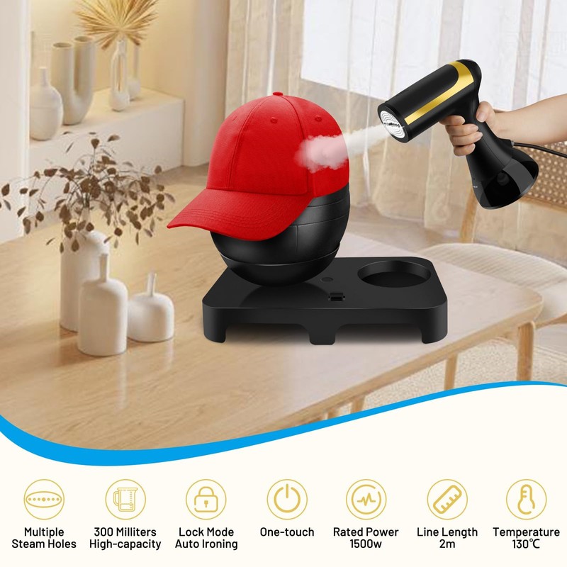 Hat Steamer Shaper, Hat Cleaner for Baseball Caps with Lint
