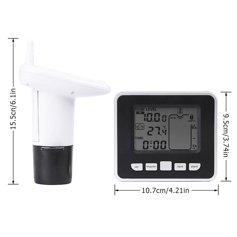 Ultrasonic Water Tank Liquid Depth Level Meter Sensor with Temperature