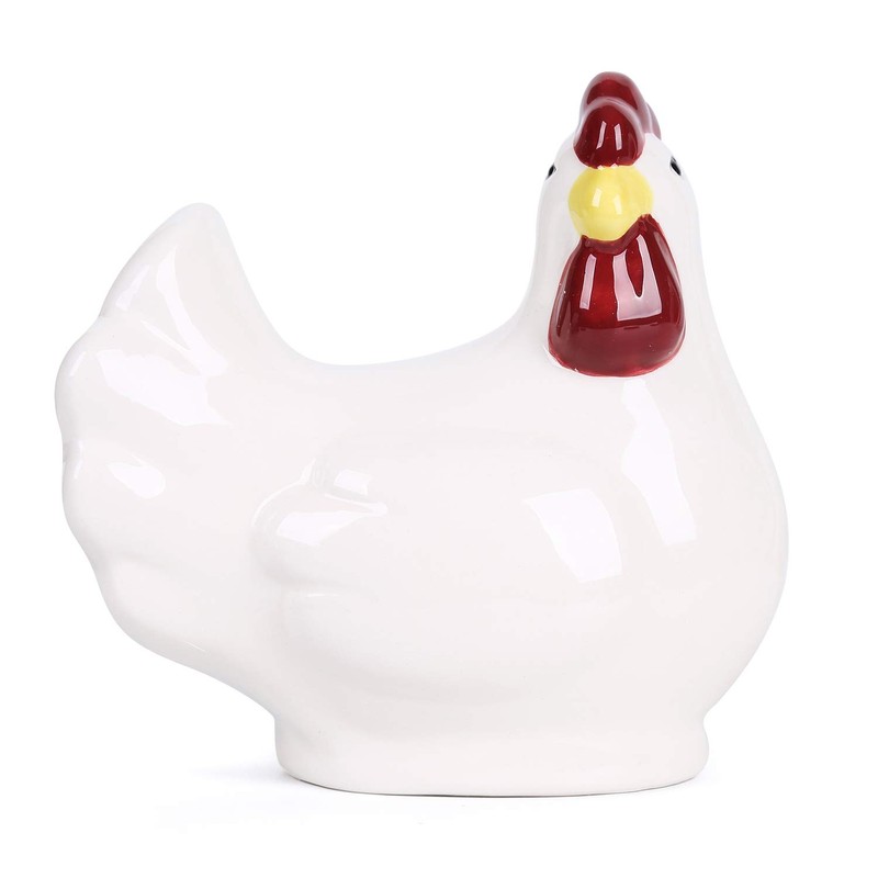 Ceramic Kitchen Scrubby Sponge Holder, White Chicken Collection, Adorable Home