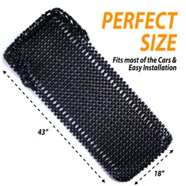 ZONETECH Beaded Seat Cover Full Car Massage Cool Premium Comfort Cushion - Reduces Fatigue The Car, Truck or Your Office Chair (Black, 2-Pack)