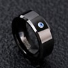 VAKKI Men's Black Wedding Bands with Blue Zirconium 8mm Tungsten
