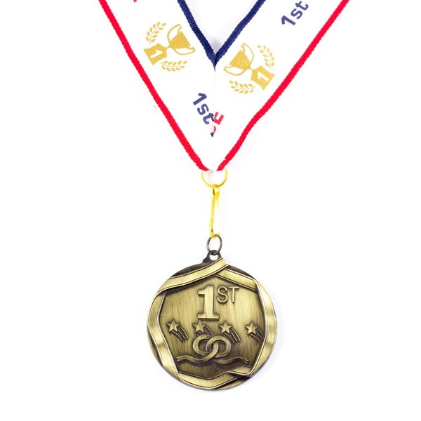 All Quality 1st Place Shooting Stars Gold Medal Award - Includes Ribbon