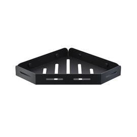 SANYROI Stainless Steel Corner Shower Shelf Bathroom Shelf No Drilling Wall Mounted Shower Organizer Matte Black Triangle Shower Caddy with Drainage Holes