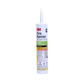 3M Sellador de silicona de barrera contra incendios 2000+, gris, cartucho de 10.3 onzas líquidas (98040052999), gris claro
