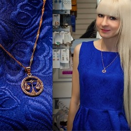 Uloveido Libra Constellation Necklace Rose Gold Balance Shape Cubic Zirconia 12 Zodiac Constellation Pendant Jewelry Necklace Birthday September 23rd to October 23rd Gift N1047-Libra