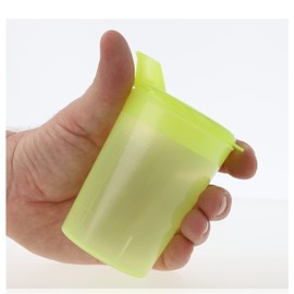 Horn Medical Pack of 3 250 ml Adult Sippy Cups / Drinking Aid Sets with Two Lids (Large & Small Opening) per Set - Choice of Colours (Yellow)