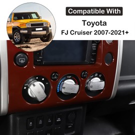 Car Center Console Air Conditioner Switch Button Knob Trim Cover Compatible with Toyota FJ Cruiser 2007-2021 Air Conditioner Heater Climate Temperature Control Switch Knob Decorative Cover Accessories