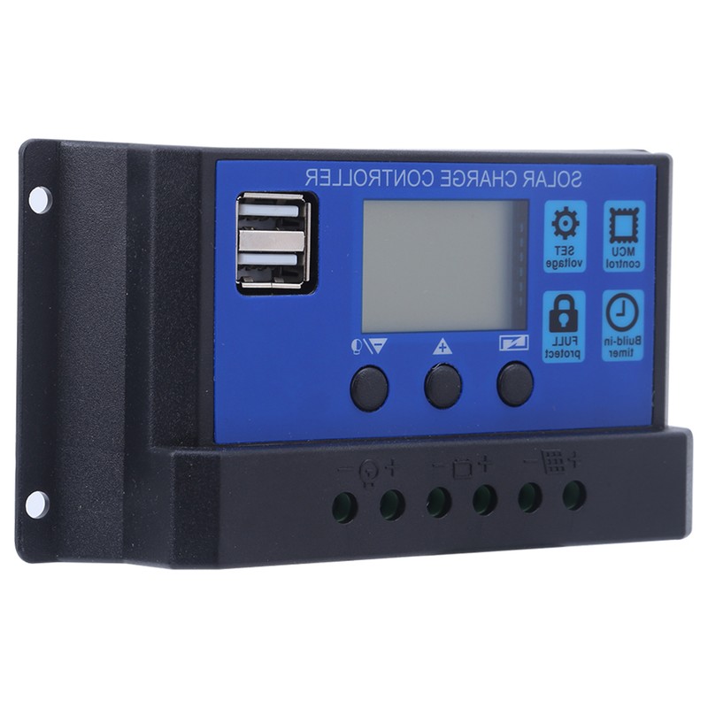 Solar Panel Controller LCD Display Battery Charge Control Dual USB