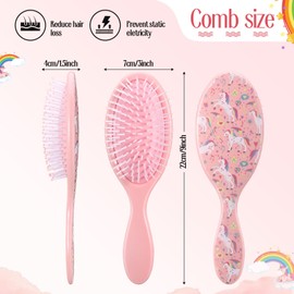 Hotop 24 Pcs Princess Party Favors for 8 Girls, Girl Party Supplies Include 9 Inch Hair Brush for Girls Detangling Brush Scrunchies Organza Bag for Makeup Kit Hair Accessories (Pink)