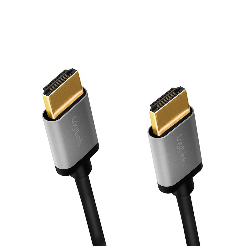 LogiLink CHA0100 HDMI Connection Cable 4K/60 Hz, Aluminium, Black/Grey, 1