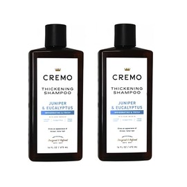 Cremo Juniper & Eucalyptus Thickening Shampoo for Fine or Thinning Hair, Adds Body, Texture & Thickness, 16 Fluid Ounces, 2-Pack