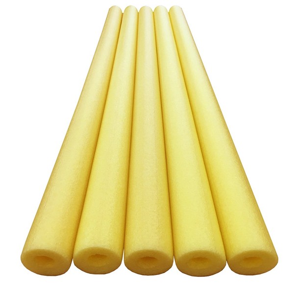 Oodles of Noodles Deluxe Foam Pool Swim Noodles - 5 Pack 52 Inch Wholesale Pricing Bulk Yellow