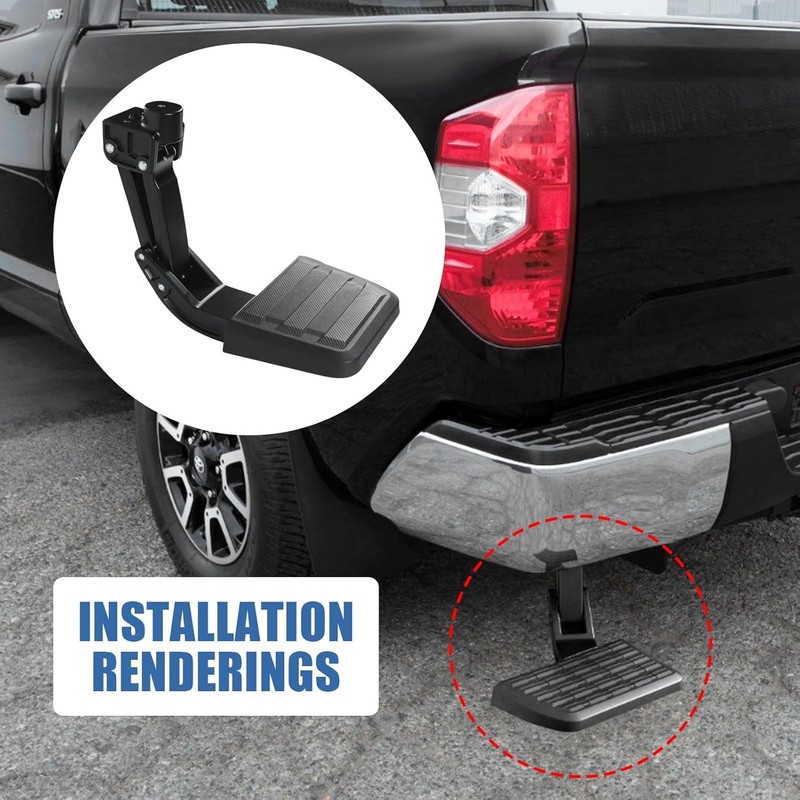 Rear Bed Step Compatible with 2024-2025 Toyota Tacoma Retractable Bumper