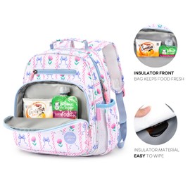 mibasies Toddler Backpack for Girls 2-4: Preschool Kindergarten Backpack - Cute Kids Backpacks for Girls - Bowknot Rose Sky Blue