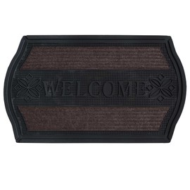 FH Group DM013 Coir Welcome Rubber Utility Doormat- Rubber Utility mat for Pets Dogs muds Shoes or Home
