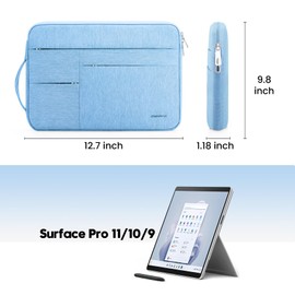 Omnpak Surface Pro 9 Case,13 inch Laptop Sleeve for Surface Pro 11/10/9/8/X/7+/7/6/5/4/3,Surface Pro 8 Case with Multi-Pocket and Side Handle Strap,Water-Resistant Laptop Carrying Bag