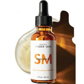 Tenderskin Suero Facial Concentrado de Baba de Caracol (Snail Mucin) con Ácido Hialurónico Multimolecular y Aloe Vera – Regenera, Hidrata y restaura Textura y Elasticidad 30ml