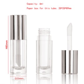 COSIDEA 14 Empty 6ml Large Brush Lip Gloss Tubes for DIY Lip Gloss Silver Lip Gloss Container