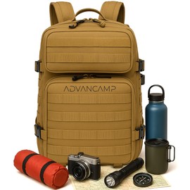 ADVANCAMP Rucking Backpack for Men, 45L Large Capacity Tactical Military Backpack with Molle Webbing, Durable 900D Oxford Hiking Camping Rucksack
