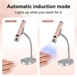 JODSONE Magnetic Bracket U V LED Nail Lamp Cordless Rechargeable Gel Polish Dryer Portable with Smart Sensor 2 Timers LCD Screen for Home DIY & Salon