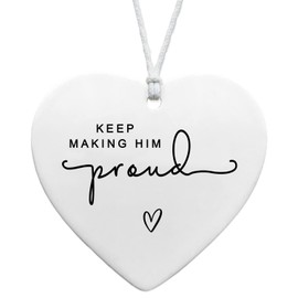 Hanging Hearts Gifts, Keep Making Him Proud,Acrylic Pendants, Memorial Gifts, Loss of Loved One Gift, Bereavement Keepsake Memorial Hug Token Gift Sympathy Gift