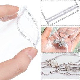 PVC Jewelry Pouches Clear Zipper Bags Anti Oxidizing Earrings Storage Bags for Storage Jewelry Packing Bags(100PCS 1.57 * 2.36 IN)