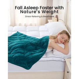 ZILLYBEE Weighted Lap Blanket 5 lbs 23"×29", Luxury Soft Small Weighted Lap Pad for Adults,Portable Travel Leaf Weighted Throw Blanket for Relaxation, All-Season Use and Machine Washable Light Green