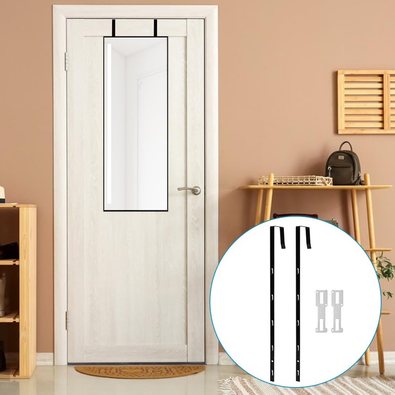Kazheon 2 Pcs Over The Door Mirror Hanger, Adjustable Door
