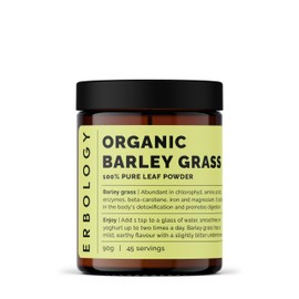 Erbology Organic Barley Grass Powder 90g - 45 Servings - Body Cleansing and Gut Health Support - Rich in Chlorophyll, Iron and Magnesium - Sustainably Sourced in Europe - Vegan - GMO-Free