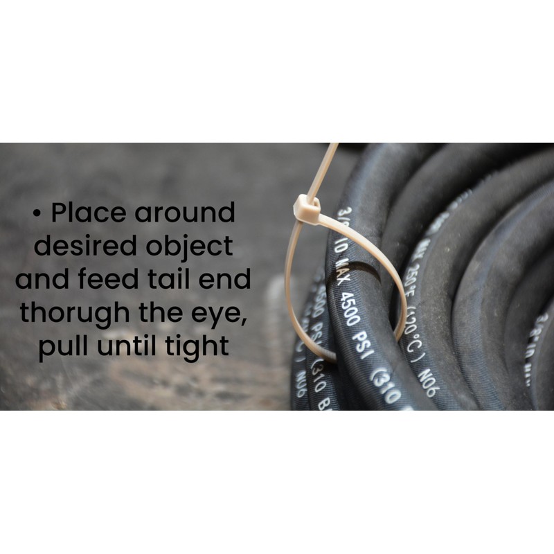 Pro Tie CFT8SD100 8-Inch Tan Nylon Standard Duty Cable Ties,