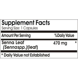 Senna Leaf 470mg // 200 Capsules // Pure // by PureControl Supplements