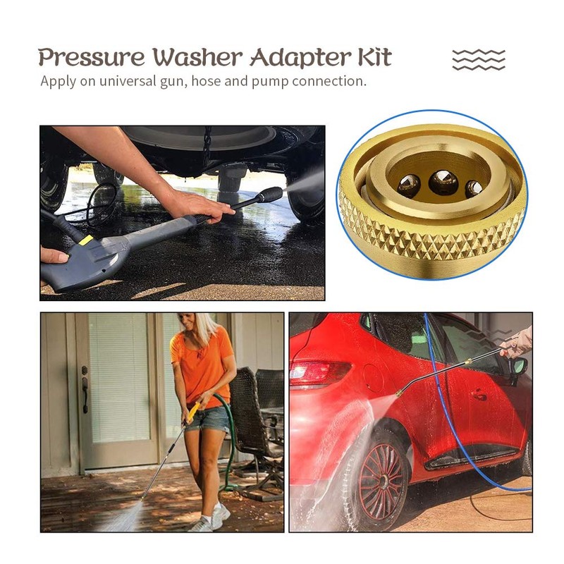 Anxingo Pressure Washer Adapter Set, 3/8" Quick Connect Kit, M22