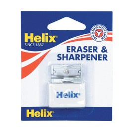 Helix Single Hole Sharpener and Eraser Set, Silver
