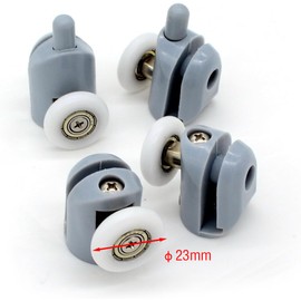 Shower Door Rollers, Set of 8 Single Shower Door Runners/Wheels/Pulleys/Guides 23mm Diameter Home Bathroom DIY Replacement Parts(4 Upper Rollers and 4 Bottom Rollers)