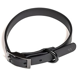 Wild One Dog Collar, The Original Easy-Clean, All Weather Flex-Poly Strap with Metal, Durable, Dirt and Odor Resistant, Size L, Black