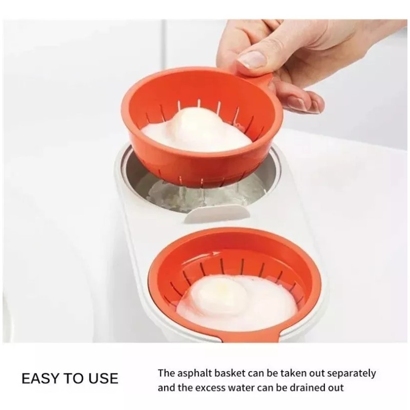 Generic Escalfador De Huevos, Doble Taza, Vapor/microondas