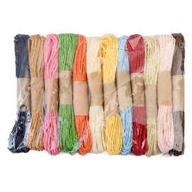 12 Roll Gift Ribbons Paper Craft Ribbon Paper Twine Ribbons and Bows for Gift Wrapping Gift Packing Paper Raffia Paper Ribbon Gift Packing Twine Raffia Twine Bow Tie Tag Rope