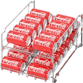 Simple Houseware Dual Row Front Loading Can Dispenser, Chrome